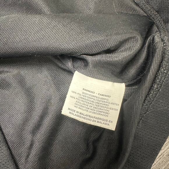 Nike Black White Stripe Mens Large Mini Swoosh Performance Full Zip Track Jacket - Picture 5 of 8